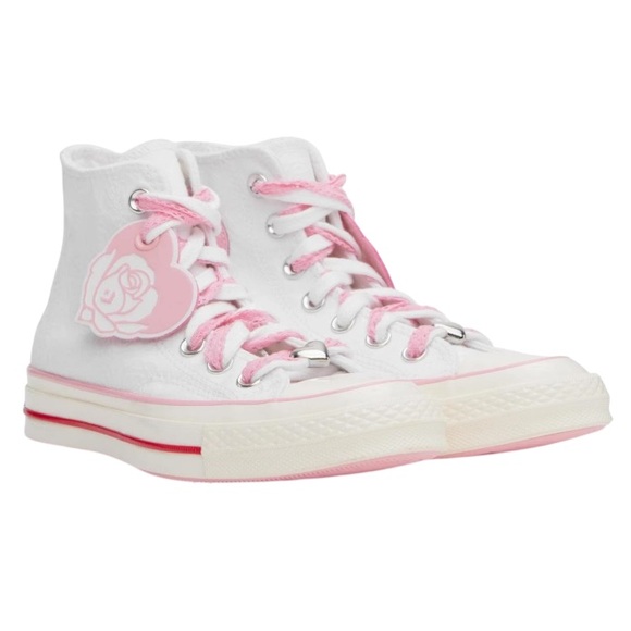 Women’s White & Pink Chuck 70 High Top Sneakers - Picture 4 of 7